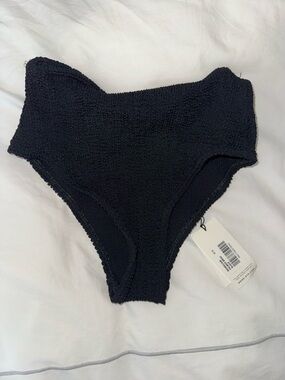 bond-eye Black High Waist Textured Bikini Bottom